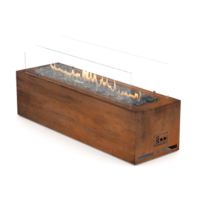 Planika Galio Corten Automatic Planika Galio Gaskamin für den Außenbereich aus Cortenstahl mit automatischer Steuerung