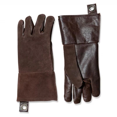Grillhandschuhe aus dunkelbraunem Leder - 2 Stück Grillhandschuhe aus dunkelbraunem Leder - 2 Stück