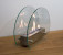 Tischkamin mit Glas in rundem Design